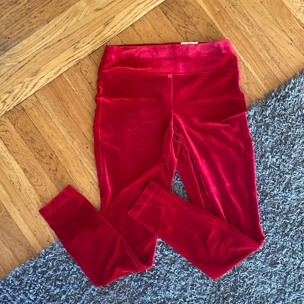 NWT INC Red Velvet Mid Rise Skinny Leg Stretchy Pants Size 8 - Picture 4 of 15